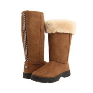 Ugg Boots Ultimate Tall Braid Leather Chestnut